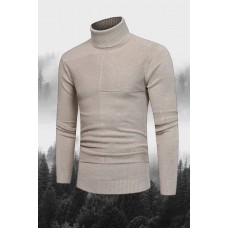 Solid Color Turtleneck Sweater