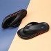 Men Lightweight Soft Sole Pure Color Indoor Flip Flops Casual Platform Slippers