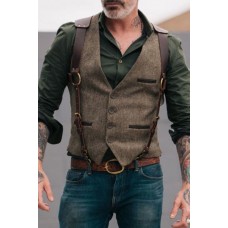 Fashionable Solid Color Open Pocket Vest