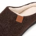 Men Soft Sole Slip Resistant Lamb Wool Lining Thicken Warm Home Winter Slippers